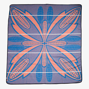 Heirloom Basotho Wool Blanket - Cobalt Yolk Natural front