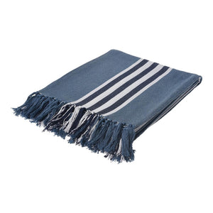 Protea Pinstripe Throw blue side