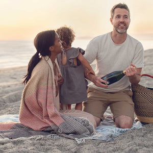 Girl wear Lyric Throw with kid