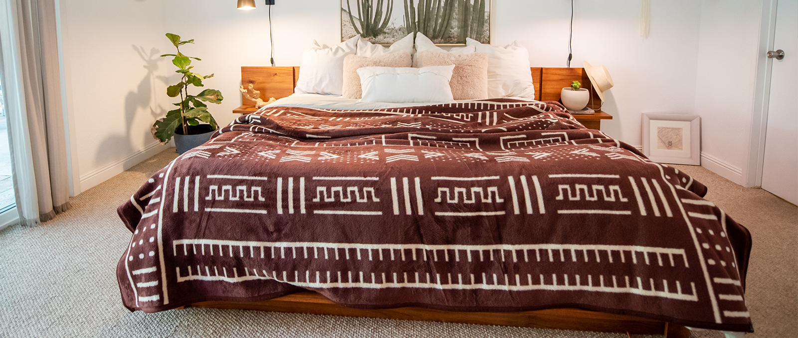king size brown basotho blanket on king size bed