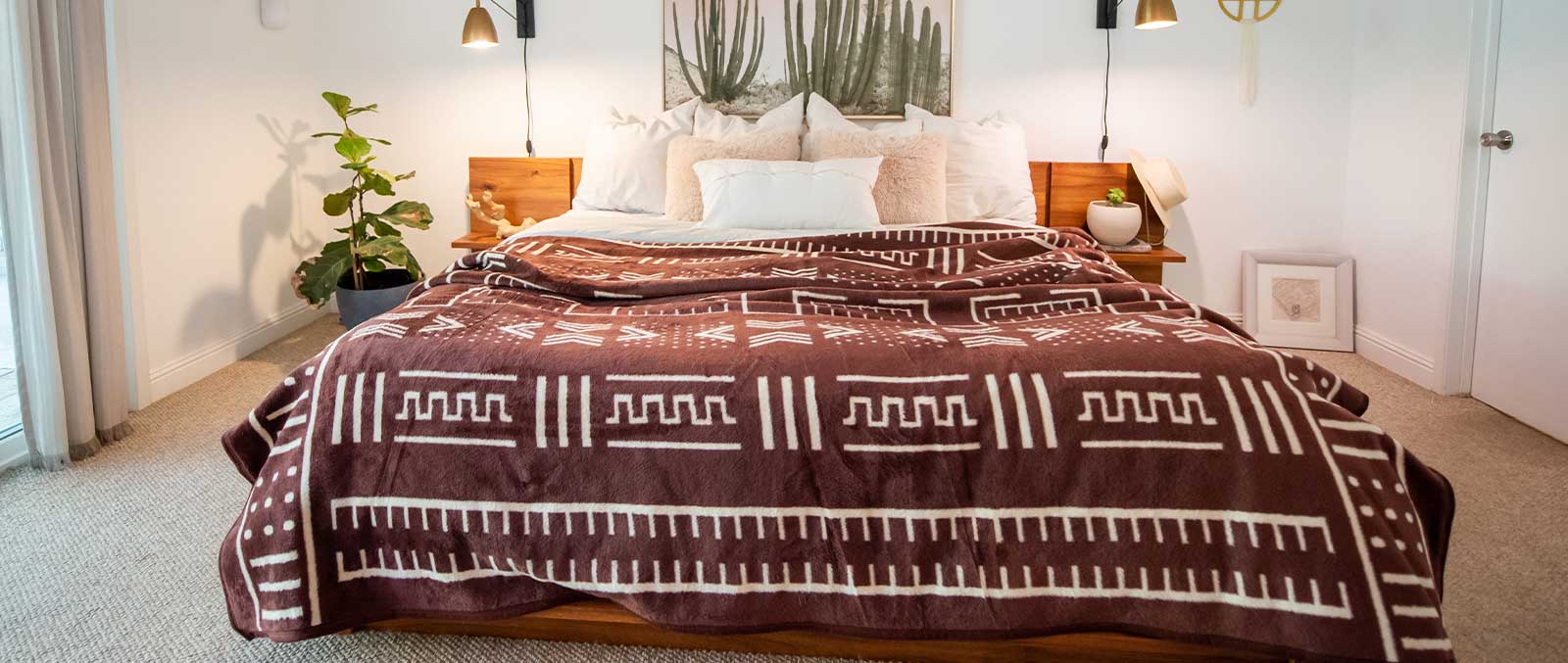 Thula Tula blanket spread on the bed