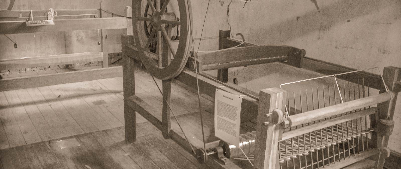 old wooden loom for making thread