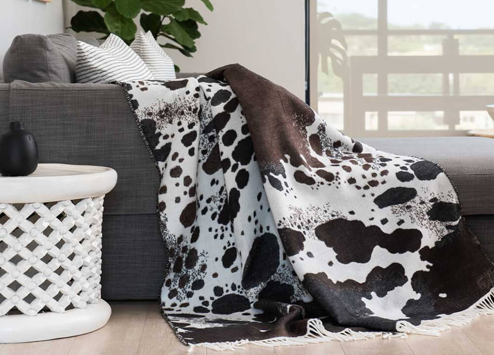 black and white blanket throw by thula tula