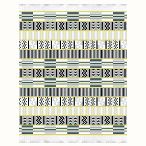 This image shows the beuatiful design uotlay of the Ghana Kente Throw. This beautiful and vibrant throw Ghana kente Throw Sustainably and ethically crafted in South Africa, the My Africa collection is a range of incredibly soft, warm, and exceptionally durable blankets that take their inspiration from the cultures and people that inhabit this beautiful land. 