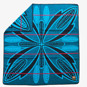 Heirloom Basotho Wool Blanket - Black & Peacock wrap