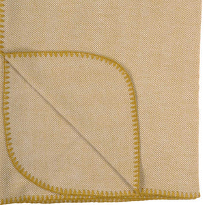 Winter Herringbone Blanket Gold and Natural  zoom